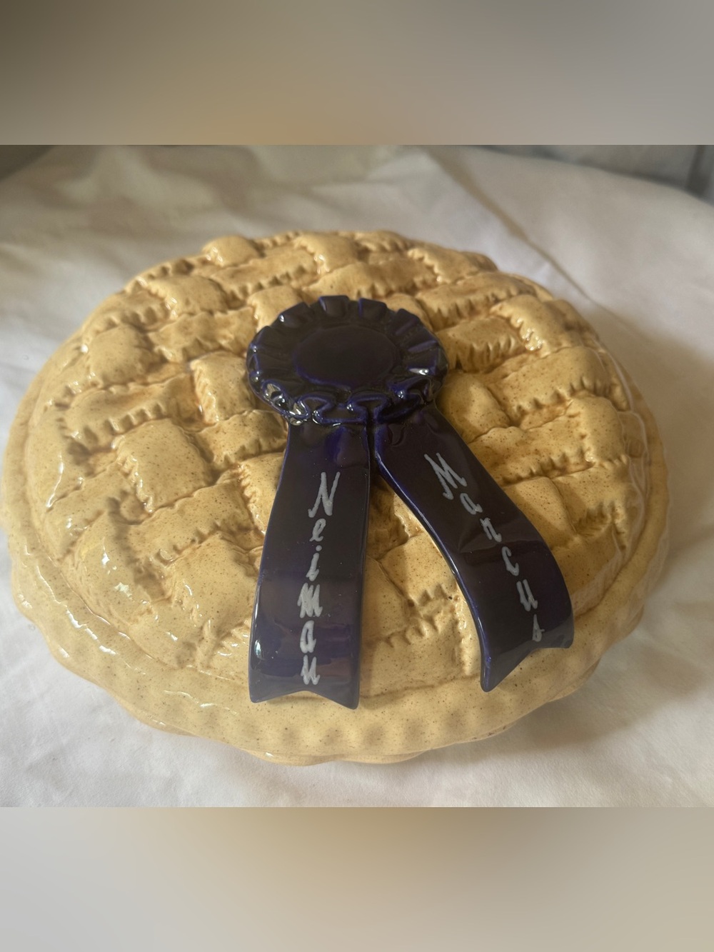 Vintage Neiman Marcus Blue Ribbon, Ceramic 10” Pie Ware